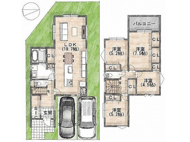 建物プラン間取:4LDK 建物プラン面積:109.30m2 建物プラン価格:1480万円 -