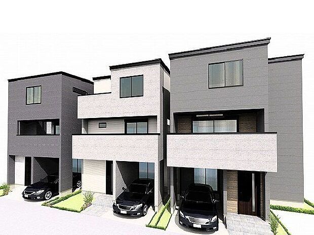 \外観パース/ZEH水準省エネ住宅にて、冬はあたたかく、夏は涼しいお家に