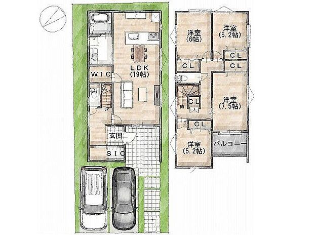 建物プラン間取:4LDK 建物プラン面積:111.78m2 建物プラン価格:2000万円 -