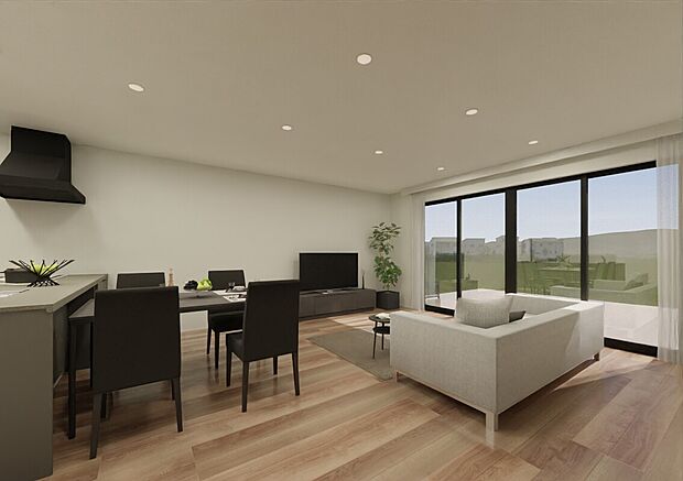 【 参考プラン/SINCE Biss】大開口の明るいリビングや、心地よい整理された空間尚豊かな空間の広がりを感じる暮らしを実現します。※内観パースはイメージです。