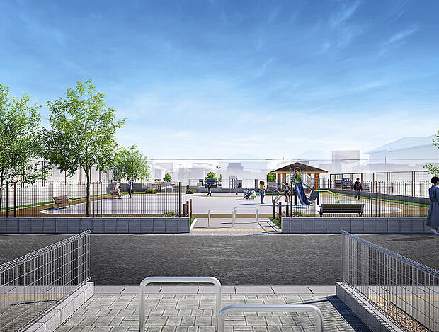 【公園】分譲地に住まわれる方以外は入りにくい設計の公園も備え、地域の安心感を高めています。