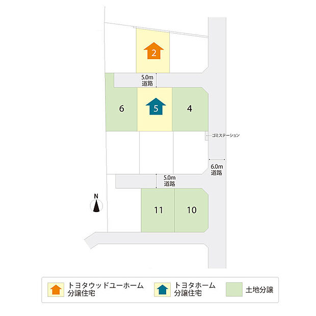 全体区画図【分譲土地：No.4、No.6、No.10、No.11】