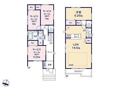 D号棟【間取り図】LDK19.5帖　床暖房あり 