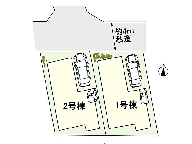 【【全体区画図】】JR京浜東北線「北浦和」駅徒歩15分の通勤通学に便利な立地です。また前面道路も4mとゆとりがあるためお車の出し入れも簡単にできます。