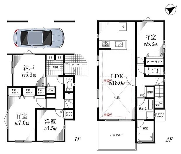 暮らしの快適性・居心地の良い住空間設計です。リビングを中心に、ご家族皆様が充実の暮らしをお送りいただけるプランニングです。