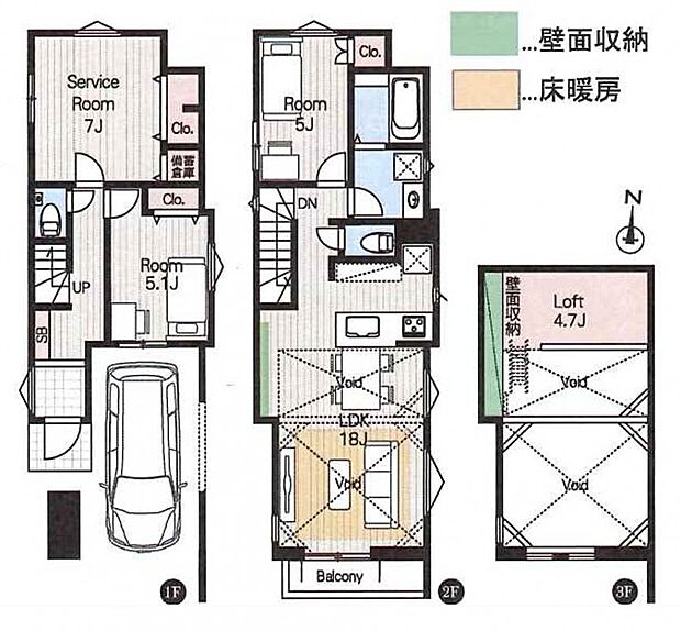 【3号棟 間取図 建物面積100.14m2】
