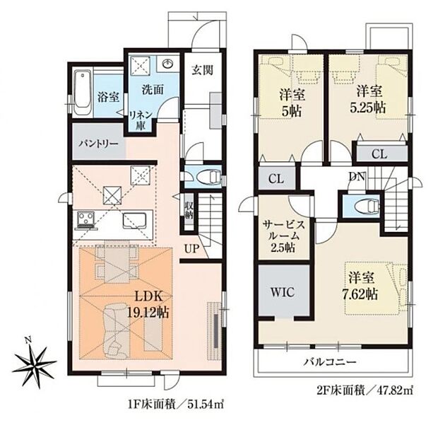 【3LDK】暮らしの快適性・居心地の良い住空間設計です。リビングを中心に、ご家族皆様が充実の暮らしをお送りいただけるプランニングです。