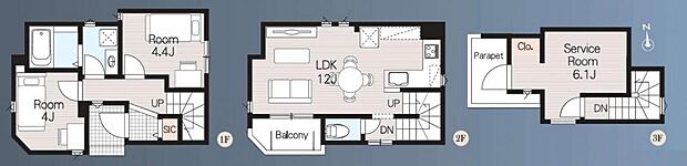 【3LDK】【2号棟 間取図 建物面積:65.38m2】 リビングを中心に、ご家族皆様が充実の暮らしをお送りいただけるプランニングです。