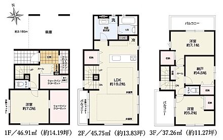 暮らしの快適性・居心地の良い住空間設計です。リビングを中心に、ご家族皆様が充実の暮らしをお送りいただけるプランニングです。 