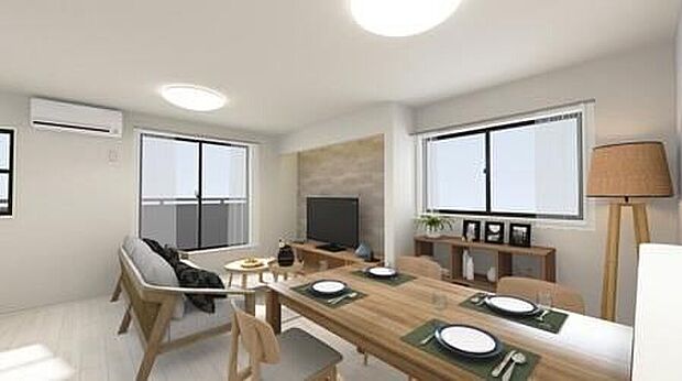 ≪Living room≫お子様が走り回っても安心の広々リビング！暖かい光が降り注ぐ、温もりあふれるお住まいです☆※画像はイメージです。家具は付属致しません。