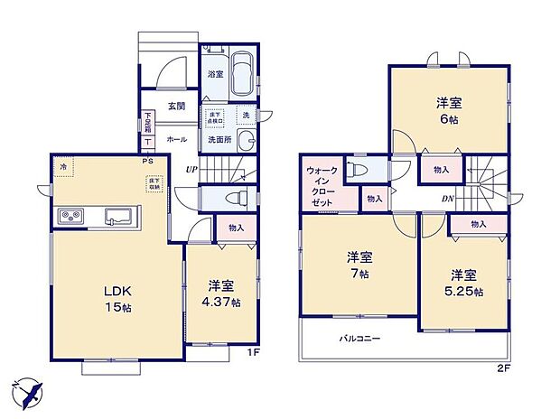 (B号棟)、価格3490万円、4LDK、土地面積102.19m2、建物面積92.53m2