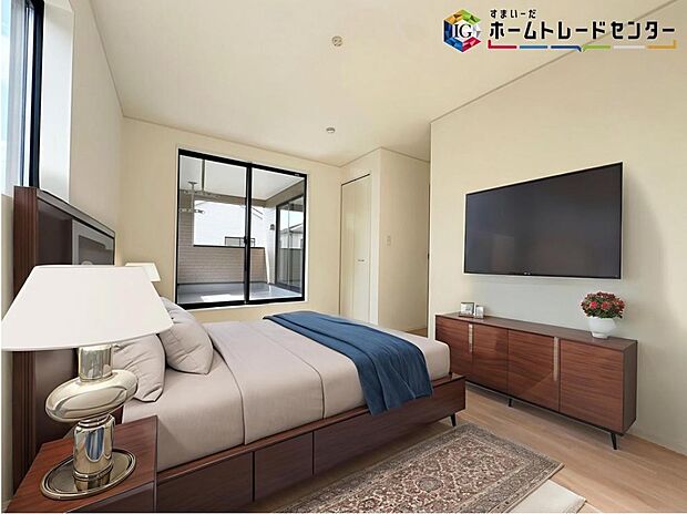 ≪Room≫
採光良好な明るい室内。木の温もりがやさしいフローリングは安らぎをもたらすプライベート空間。          
※家具はCGでございます。