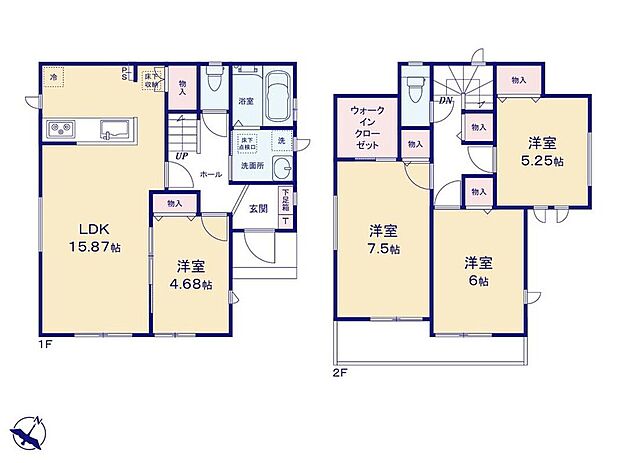 (A号棟)、価格3490万円、4LDK、土地面積100.72m2、建物面積96.46m2