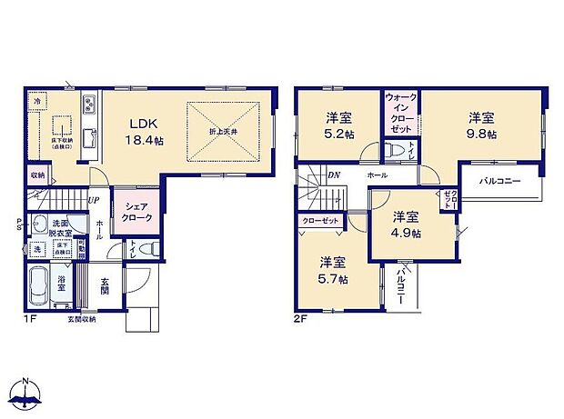 (1号棟)、価格4299万円、4LDK、土地面積119.25m2、建物面積104.24m2