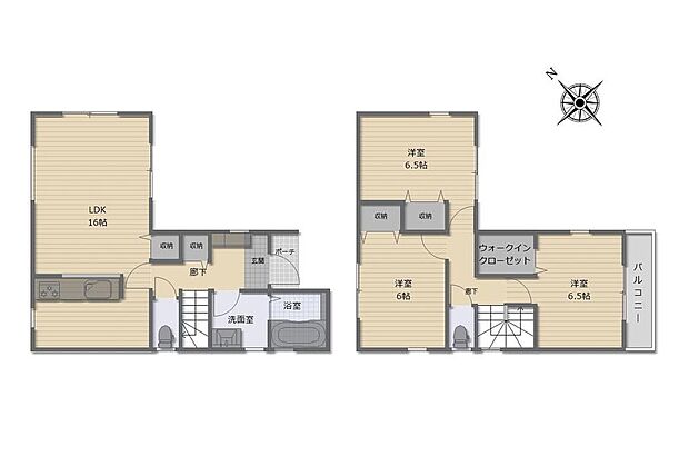 (1号棟)、価格3280万円、3LDK、土地面積95.83m2、建物面積86.12m2