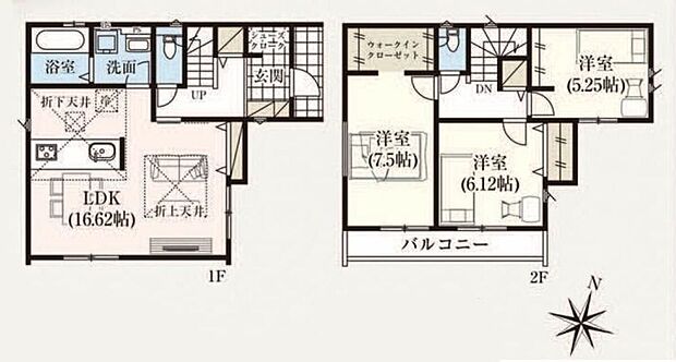 (1号棟)、価格3590万円、3LDK、土地面積96.94m2、建物面積91.49m2