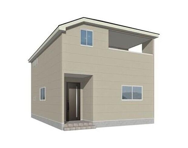 【完成予想図(外観)】（1号棟）
閑静な住宅地で子育て家族にピッタリ。毎日のお散歩も快適なエリアで、自然に包まれた穏やかな暮らしを実現するための、ゆとりある住環境が整っています。※こちらの画像はCGイメージです
