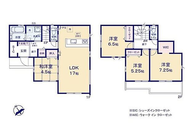【4LDK】◇家族との会話が弾む人気の対面式キッチン採用♪
◇陽当たり良好なLDK17帖には和洋室4.5帖が隣接♪
◇大容量WIC・SIC・全居室収納付きで収納力も充実♪