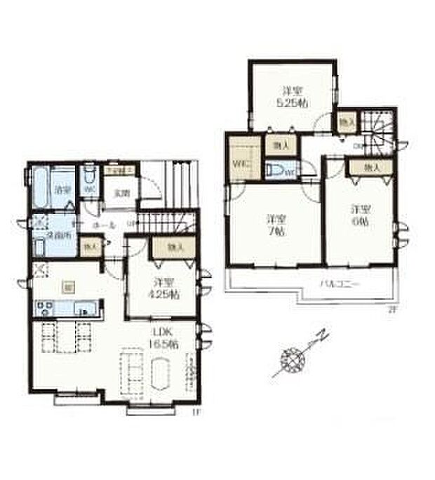 【4LDK】◇全居室収納付き♪主寝室にはWICもある収納豊富な4LDKの間取り♪
◇人気の対面式キッチン♪
◇LDK隣接の洋室は来客時はもちろん家事スペースやキッズスペースとしても便利です♪