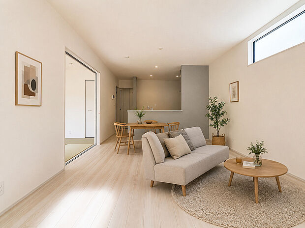 施工例です 日々、完成へと近づいている新築戸建です。建築中の今だからこそ、住まいが出来上がるまでの変化もお楽しみいただけます。