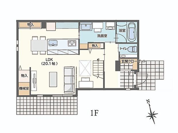 ゆったり広々!開放感ある20帖大のLDKです。