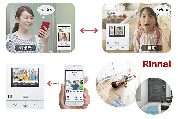 【暮らしをアップデートするIoT】通話や鍵の開け閉めをどこでもスマホで操作が可能です。（※イメージ）