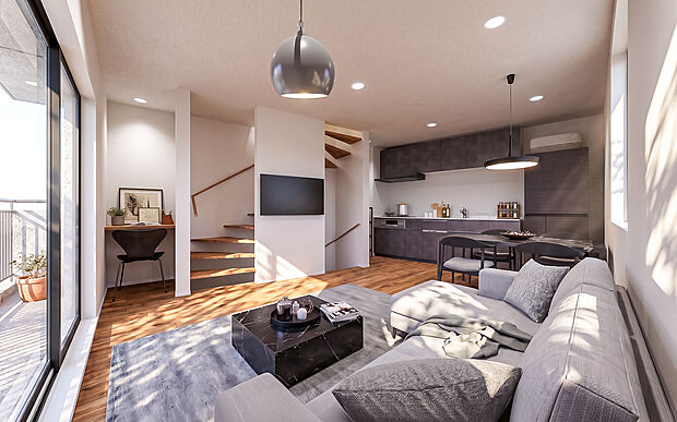 【【建物完成予想 内観パース】】※CGにて家具を配置したイメージです。家具等は販売価格に含まれません。