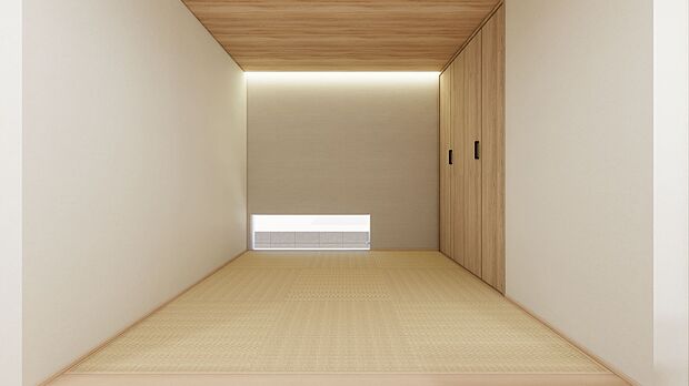 【【 タタミコーナー 】】4.5帖の和室と繋がったLDKは、空間をより一層広く感じさせます。※パースはイメージです