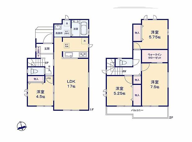 (A号棟)、価格3190万円、4LDK、土地面積124.52m2、建物面積97.29m2