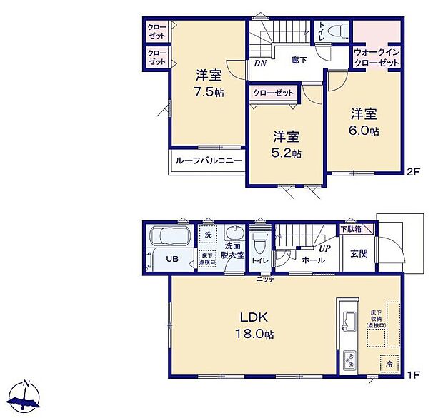 (1号棟)、価格5580万円、3LDK、土地面積112.53m2、建物面積89.84m2