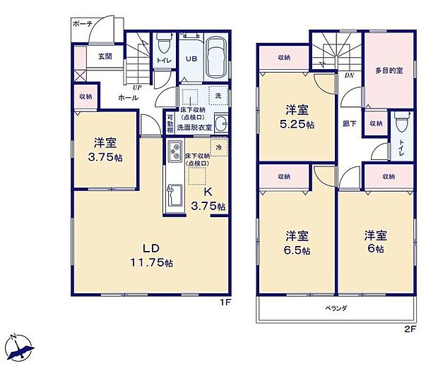 (1号棟)、価格2980万円、4LDK+S、土地面積120.83m2、建物面積95.58m2 