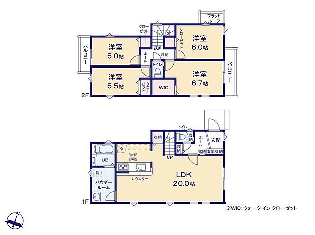 (1号棟)、価格4399万円、4LDK、土地面積134.42m2、建物面積101.02m2 