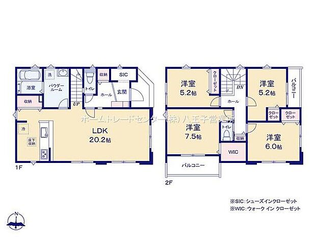 (１号棟)、価格5899万円、4LDK、土地面積198.72m2、建物面積108.47m2