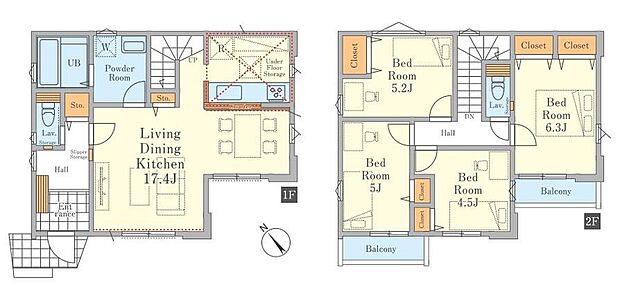 (１号棟)、価格5499万円、4LDK、土地面積118.83m2、建物面積94.4m2