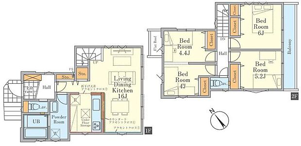 (1号棟)、価格4499万円、3LDK、土地面積108.36m2、建物面積86.52m2