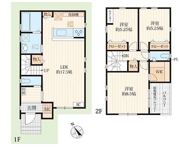 (No.4)、価格3750万円、3LDK、土地面積107.09m2、建物面積93.56m2