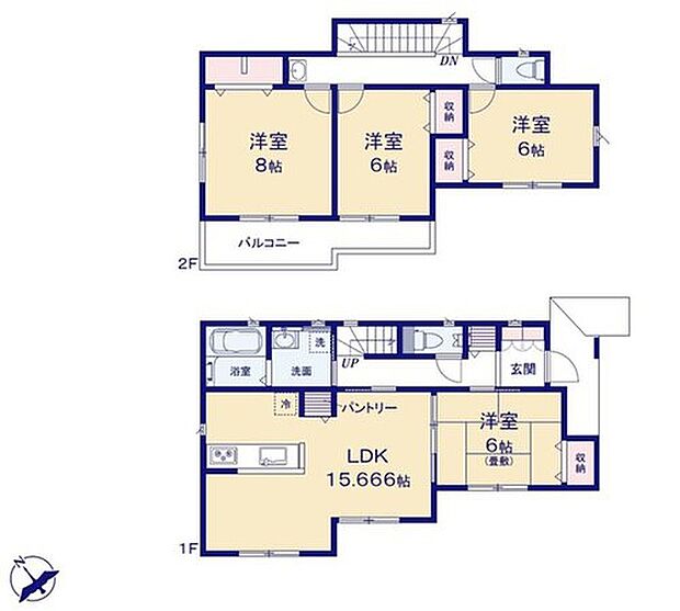 【4LDK】まとめ買いしても置き場所の心配いらずのパントリーを採用♪
家族が多いとすぐなくなってしまう水や食材をまとめ買いしても置き場所に困らないのはうれしいですね♪