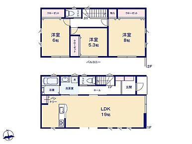 全室フローリング＆南向きの明るいお住まい♪インテリアに統一感が生まれます！キッチンにはキッチン家電も収納できるパントリー付き。 