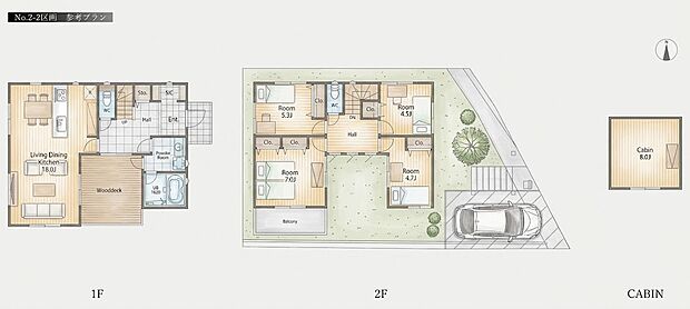 参考プラン間取り図 4LDK+駐車場 建物標準価格2480万円~/100m2まで※参考プラン間取り図はオプションが入っている可能性があります。