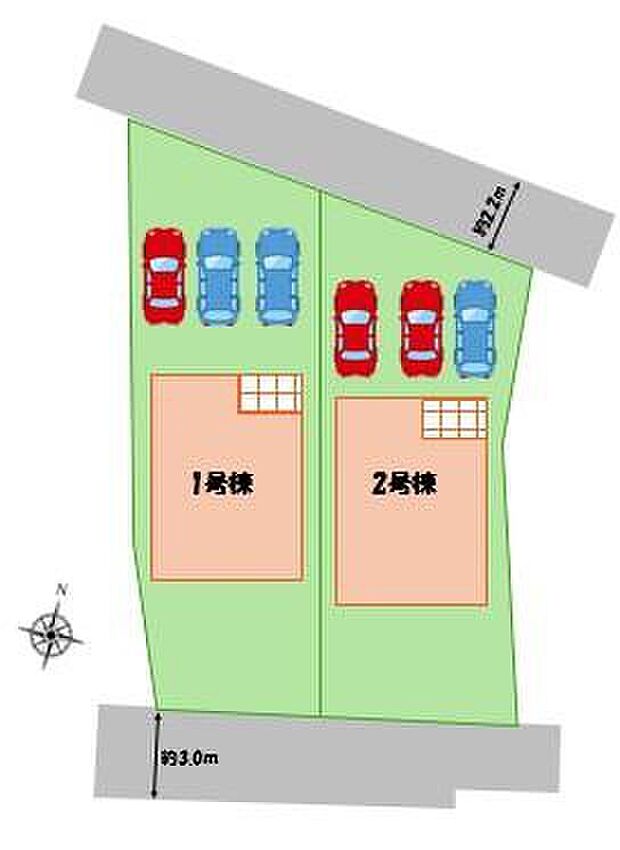 車種により、カースペース3台分ございますので、家族分の自転車を駐輪したり、来客用の駐車スペースとしてもお使いいただけます♪