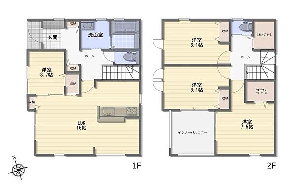 (2号棟)、価格3680万円、4LDK+S、土地面積264.25m2、建物面積107.66m2