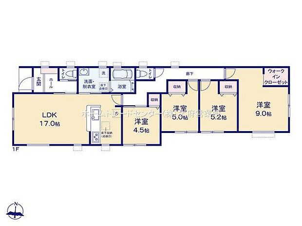 (1号棟)、価格2880万円、4LDK、土地面積316.99m2、建物面積96.06m2