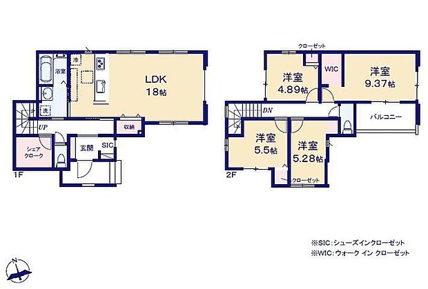 (1号棟)、価格5499万円、4LDK、土地面積135.69m2、建物面積107.68m2