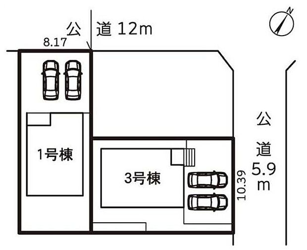 １号棟　３，０８０万円
３号棟　３，１８０万円
