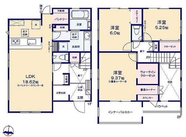 (1号棟)、価格3498万円、3LDK、土地面積137.18m2、建物面積107.23m2
