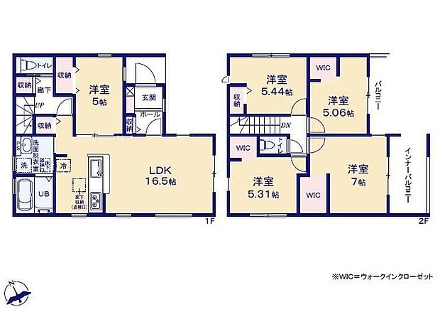 【5LDK】南向き対面式キッチン仕様の約１６．５帖リビング♪
LDKと洋室を一体できる人気の間取り♪
WICがあり、各所・各居室にも収納スペース完備♪
東側バルコニーが２面ございます（片方インナー）♪