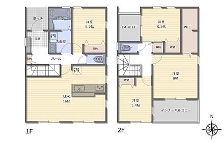 南向きの広々LDK16帖♪対面キッチンを採用し、リビングで過ごす家族の様子がわかります◎2面バルコニーは洗濯物とガーデニングを分けて使うのもおススメ☆ 