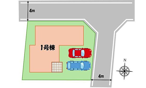 【全体区画図】陽光と風の心地よさを感じる角地のお住まい♪
敷地はゆとりのある42坪。小・中学校まで徒歩10分圏内なので、低学年のお子様でも無理なく通える距離ですね☆