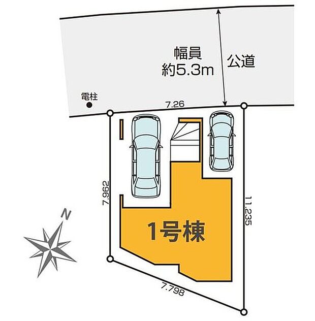 【区画図】1号棟 3,599万円