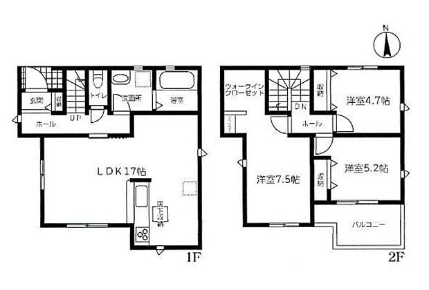 【3LDK】3面採光、通気良好の17帖のLDK☆
主寝室はゆったり約7.5帖♪WICも付いているのでお部屋が片付き、大きなベッドも置けます！